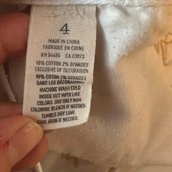 American Eagle Womens Y2K Micro Mini Short Shorts Size 4 White Distressed Preppy - Picture 7 of 8